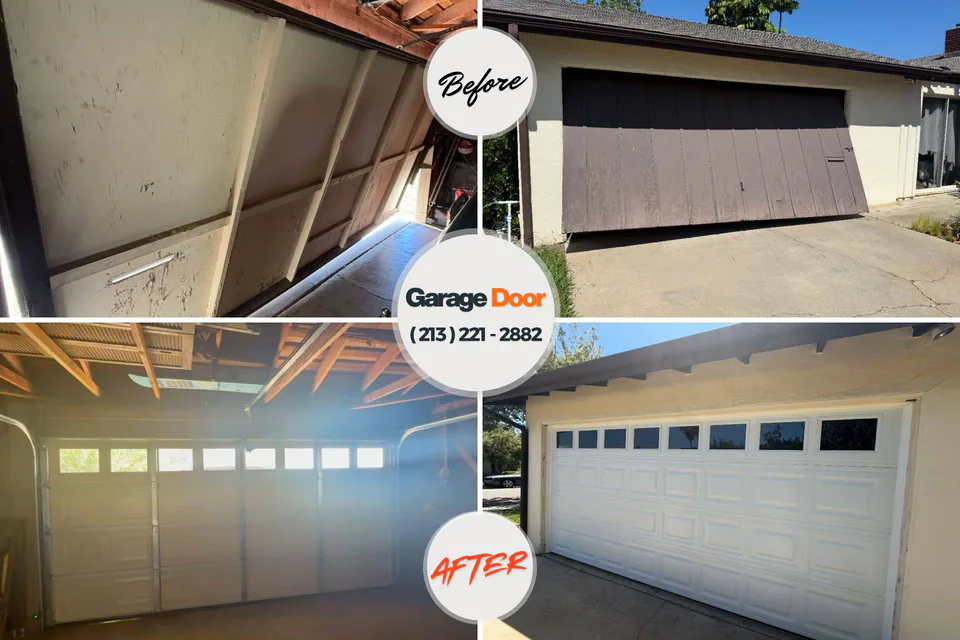 Before and after: garage door repair Caledonia, MS